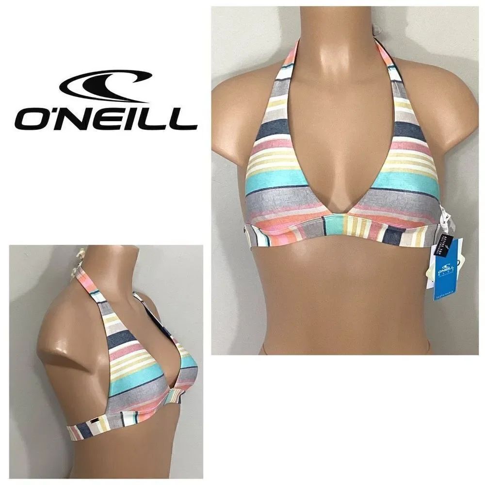 New O’Neill stripe bikini top. XS. MSRP$62